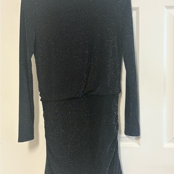 NWT Size 6 Elegant Black Wrap Dress! Beautiful! A glitter stunner! - Picture 6 of 11